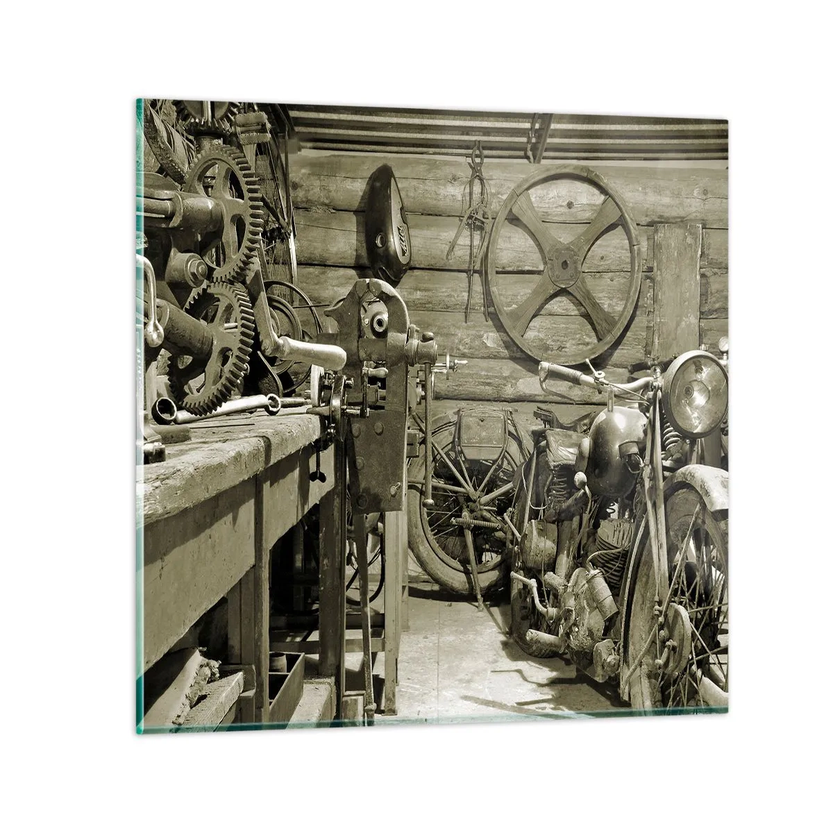 Quadro em vidro - No depósito do tio Jorge - 30x30 cm