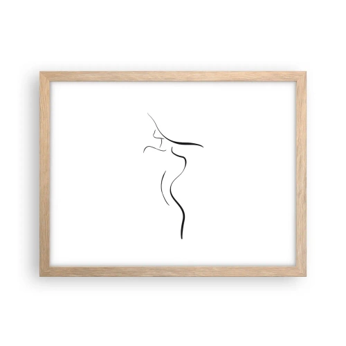Pôster com moldura de carvalho claro - Elusiva como uma onda - 40x30 cm