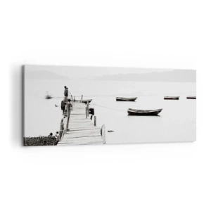 Quadro em tela - Sobre água calma e límpida - 100x40 cm
