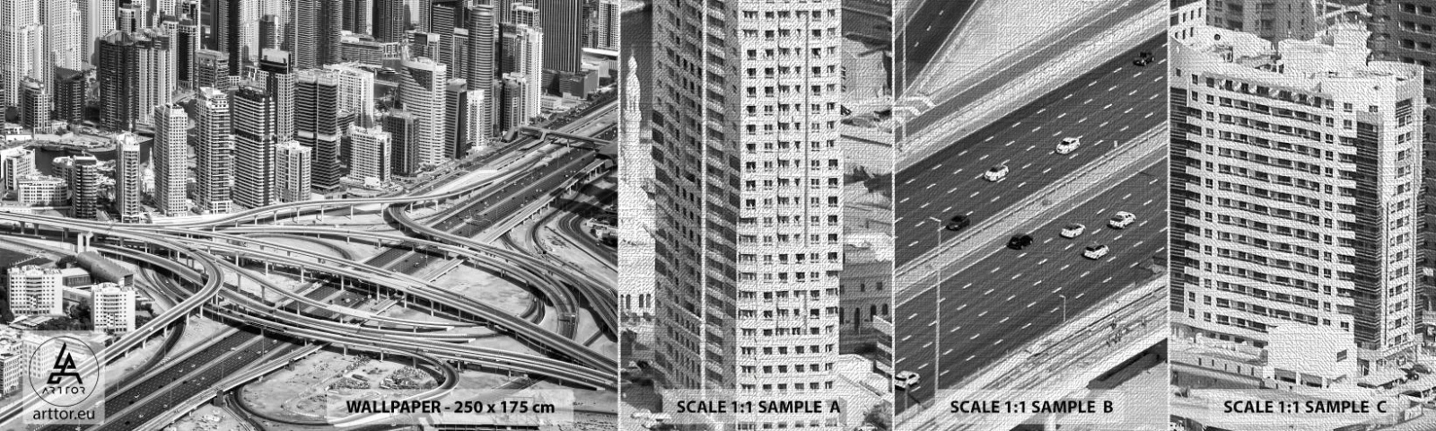 Amostra de papel de parede Premium Canvas - Dubai – uma cidade impossível - Cidade, Arquitetura, Metrópole - 100x30 cm