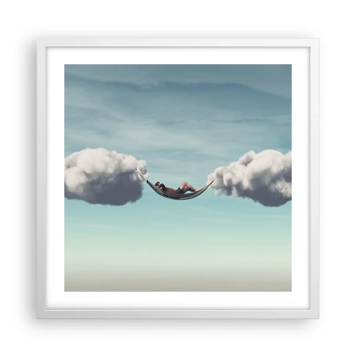 Pôster em moldura branca - A felicidade do momento - 50x50 cm