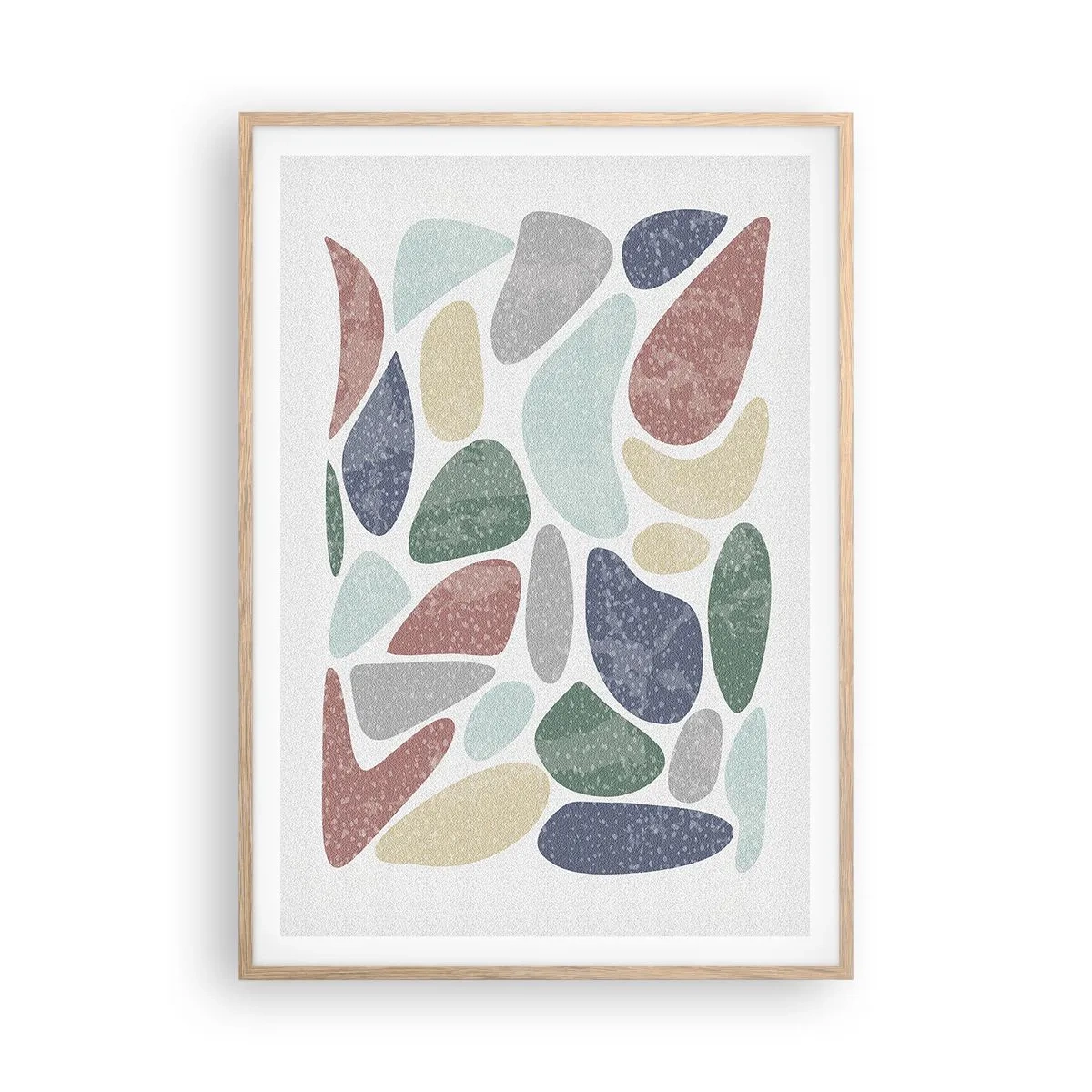 Pôster com moldura de carvalho claro - Um mosaico de cores em pó - 70x100 cm