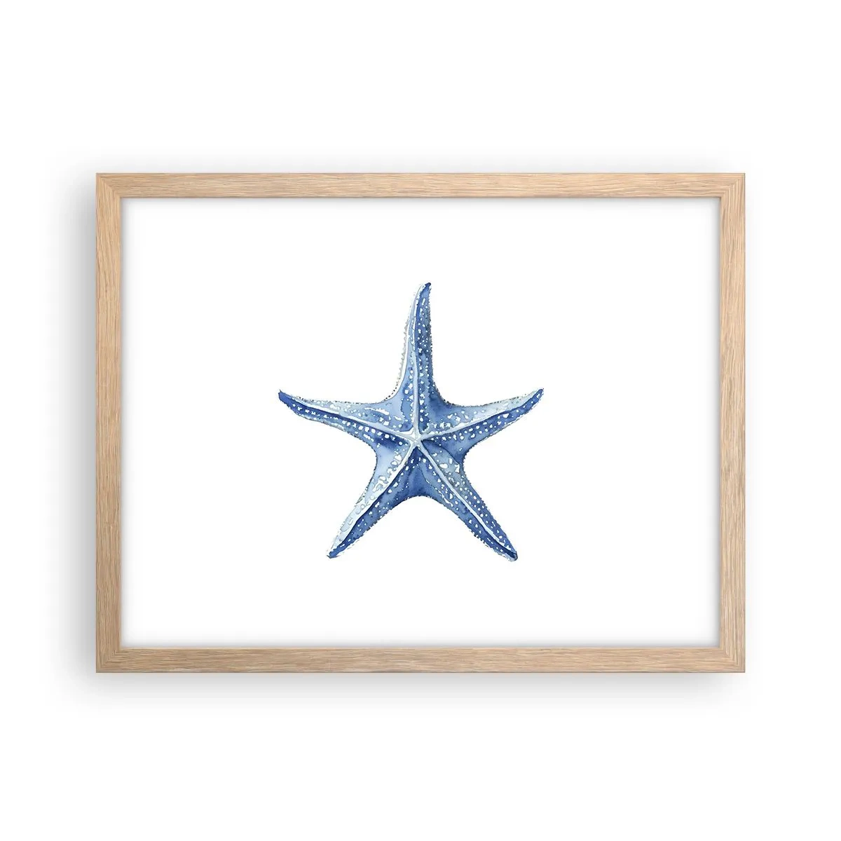 Pôster com moldura de carvalho claro - Estrela do mar - 40x30 cm