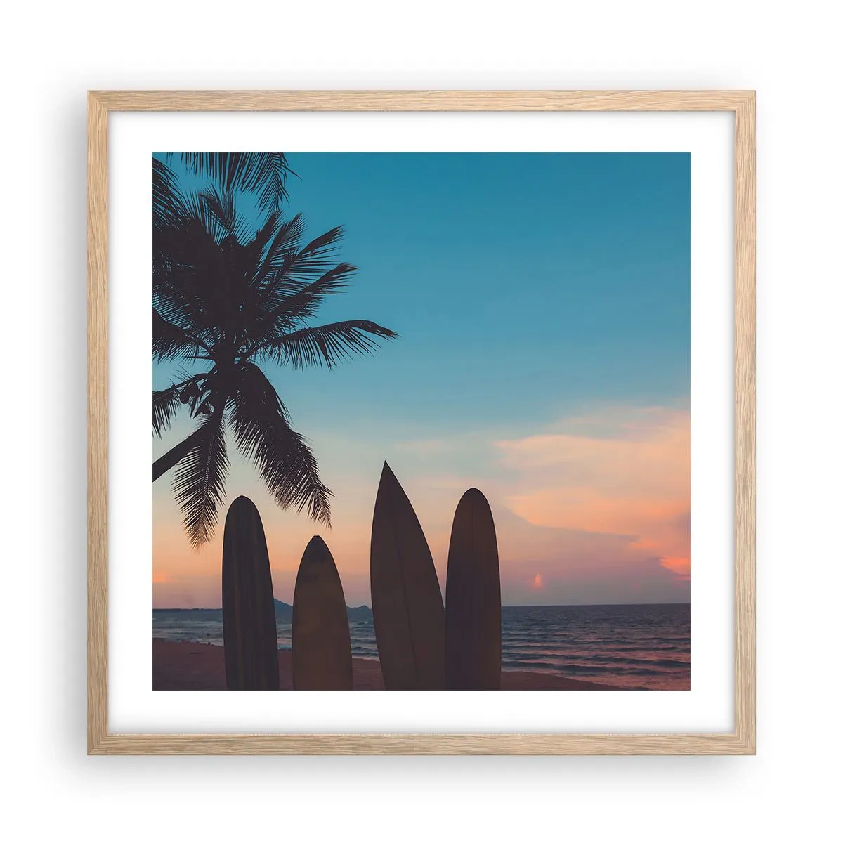 Pôster com moldura de carvalho claro - Amanhã também será divertido - 50x50 cm