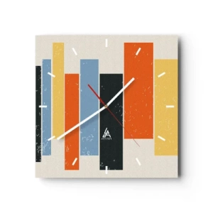Relógio de parede - Relógio em vidro - Notação musical - 30x30 cm