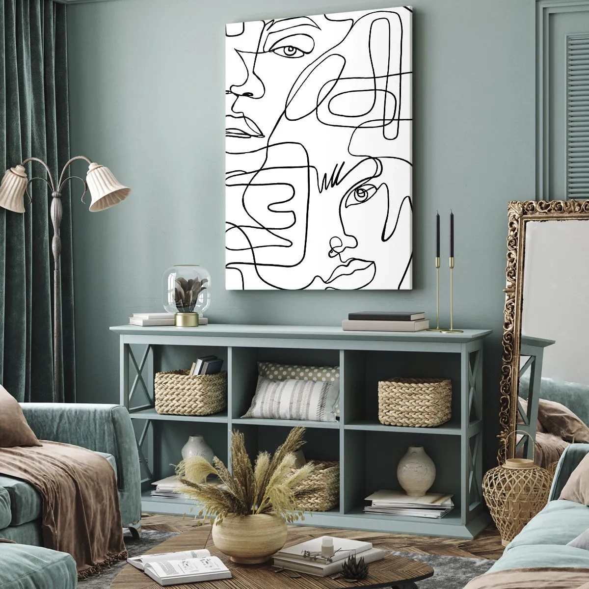 Quadro em tela - Em emoções emaranhadas - 65x120 cm
