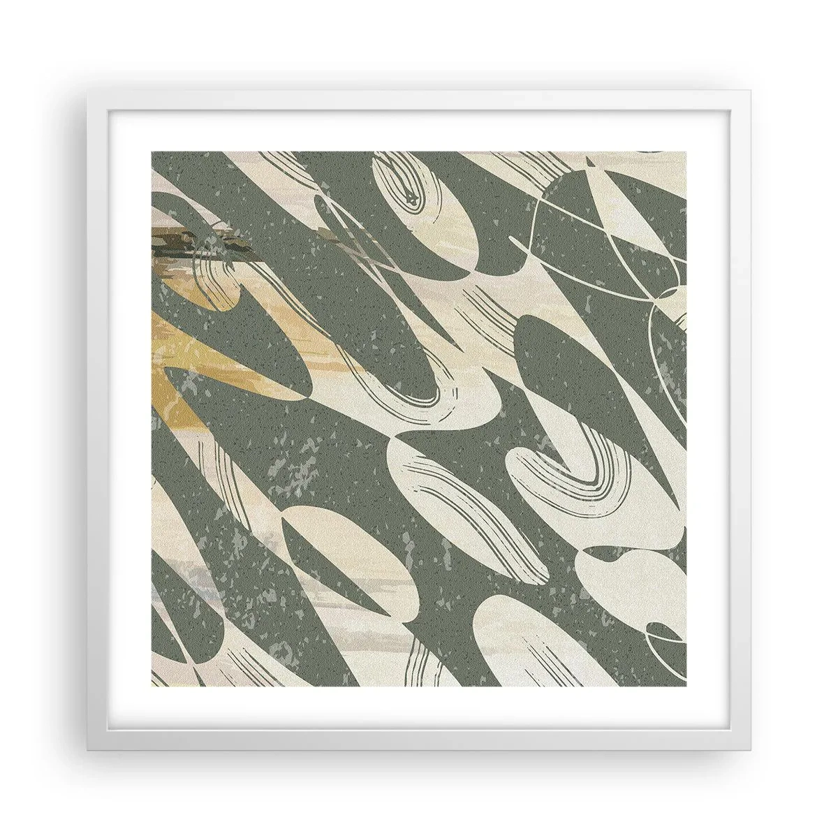 Pôster em moldura branca - Abstração rítmica - 50x50 cm