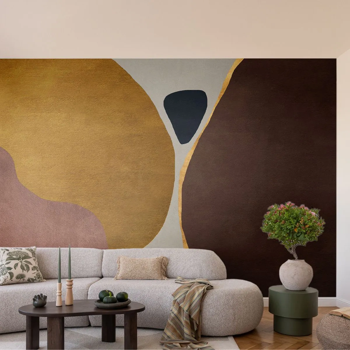 Papel de Parede Premium Sand - Abstração – um lugar no espaço - Abstração, Minimalismo, Formas - 400x280 cm