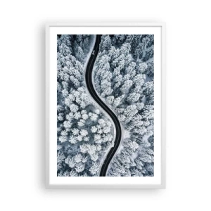 Pôster em moldura branca - Pelaa floresta no inverno - 50x70 cm