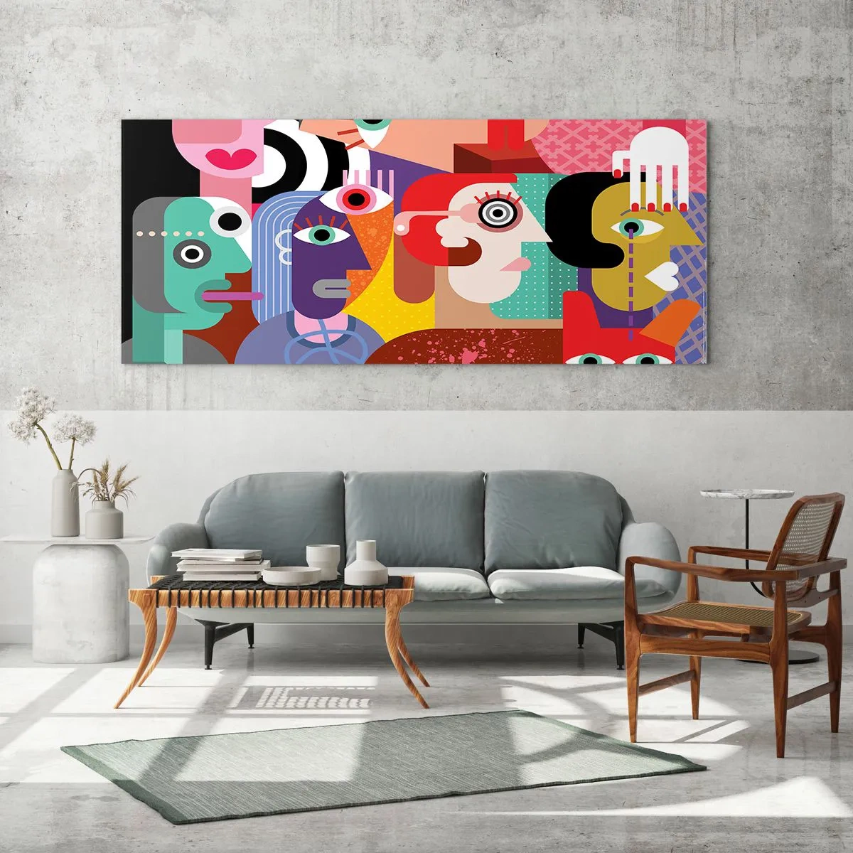 Quadro em vidro - Viemos da parte do Sr. Picasso - 140x50 cm