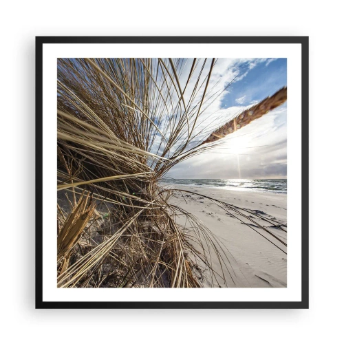 Pôster com moldura preta - Reunião dos rlementos da natureza - 60x60 cm