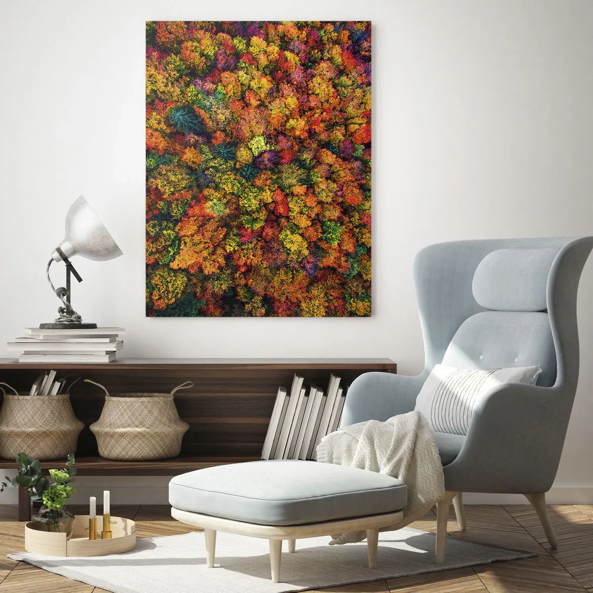 Quadro em vidro - Bouquet de árvores de Outono - 80x120 cm