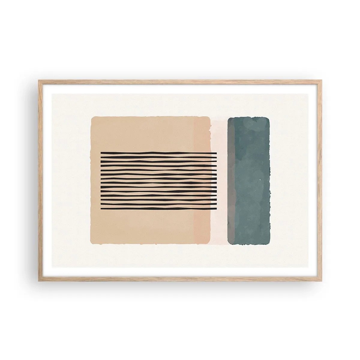 Pôster com moldura de carvalho claro - Está tudo bem - 100x70 cm