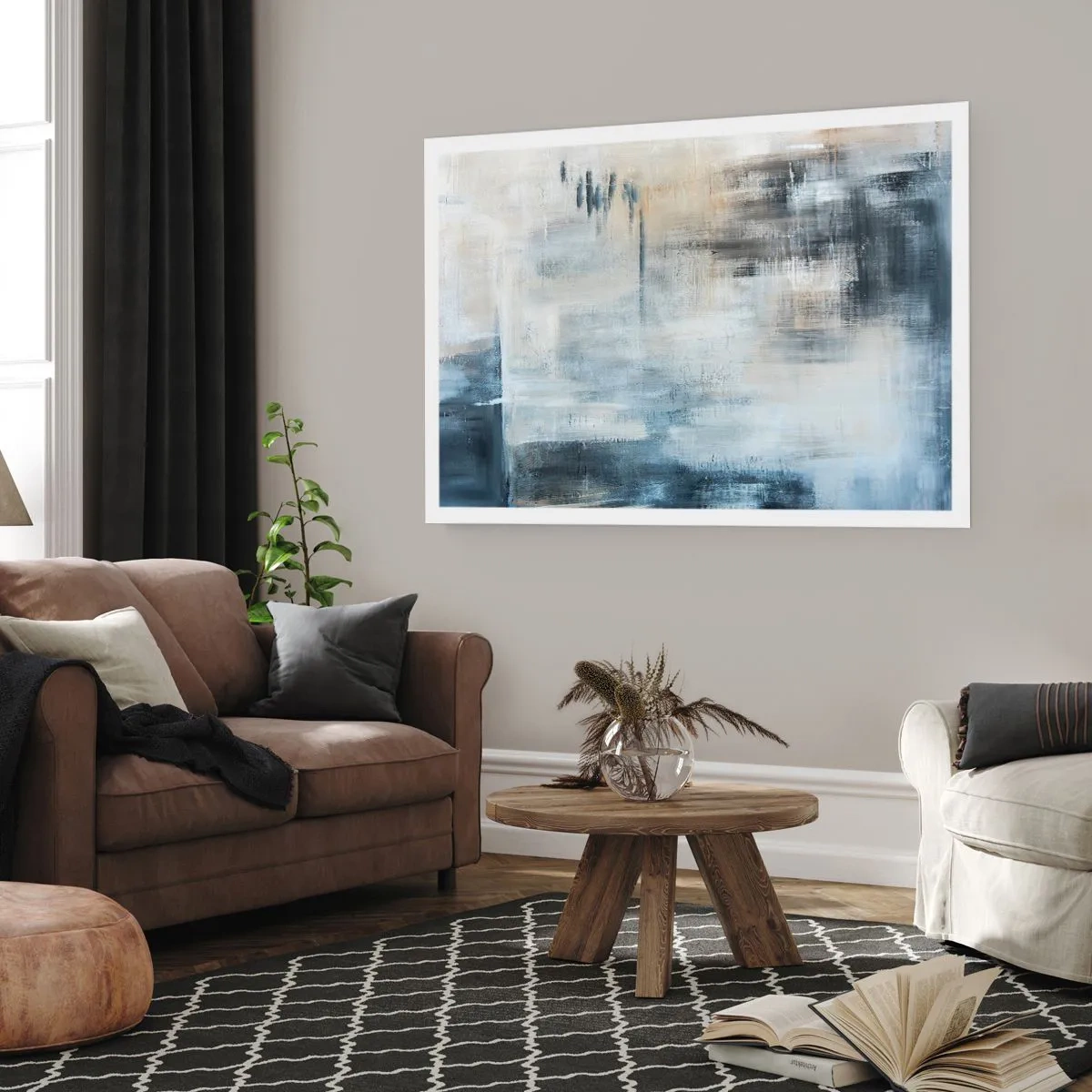 Pôster - Atrás da cortina azul - 91x61 cm