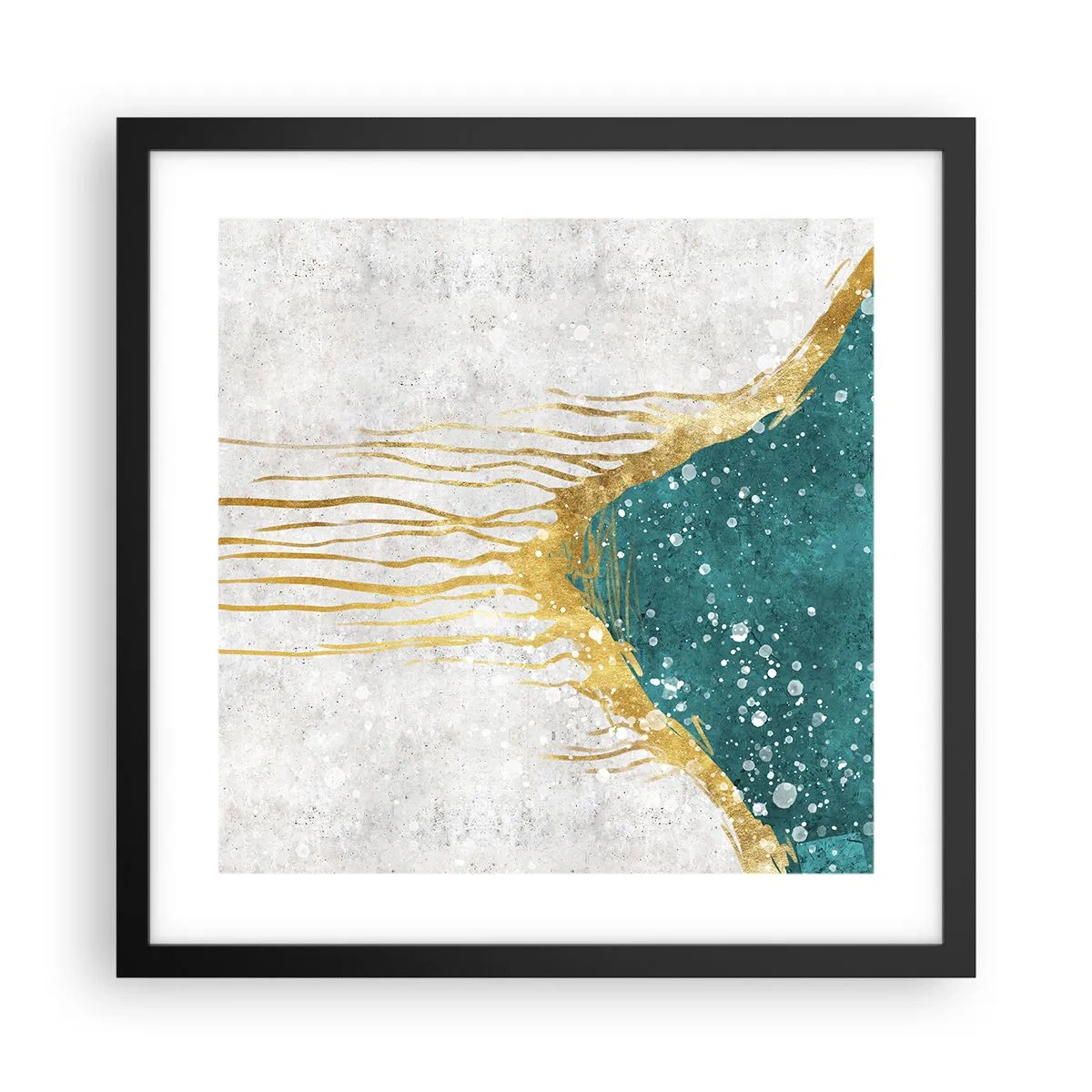 Pôster com moldura preta - Maré Dourada - 40x40 cm