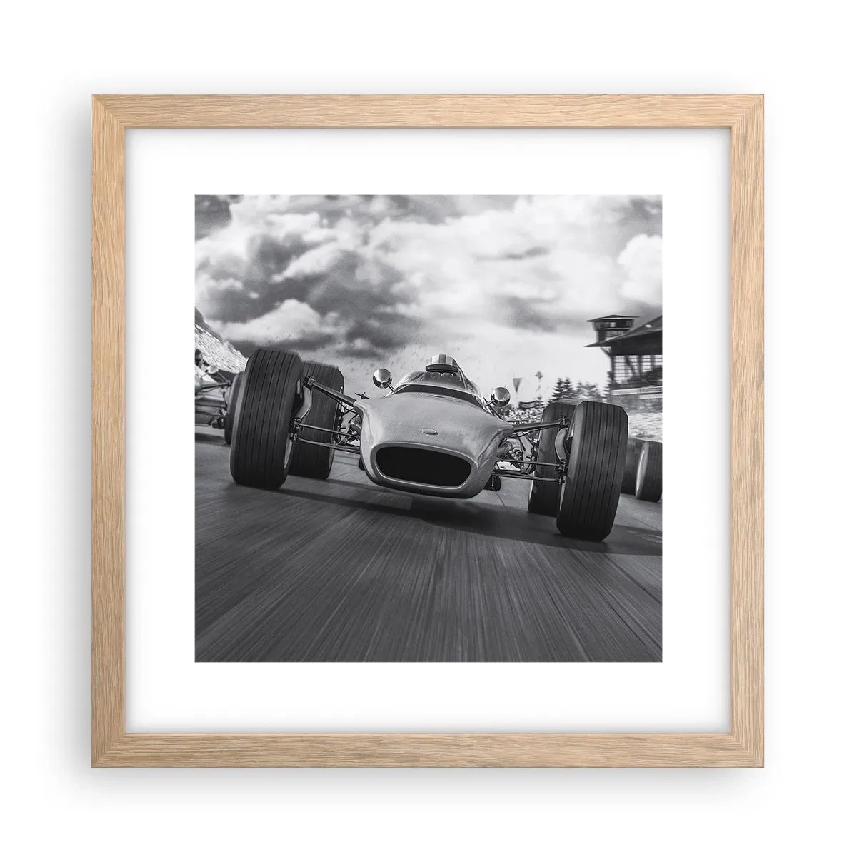 Pôster com moldura de carvalho claro - O ronco do motor - 30x30 cm