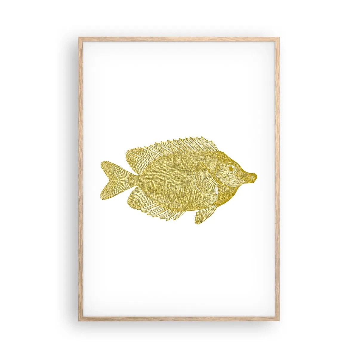 Pôster com moldura de carvalho claro - Peixe e pronto - 70x100 cm