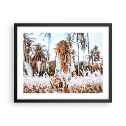 Pôster com moldura preta - Nascida da maciez da relva - 50x40 cm