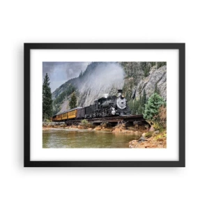 Pôster com moldura preta - Para onde? Onde? - 40x30 cm