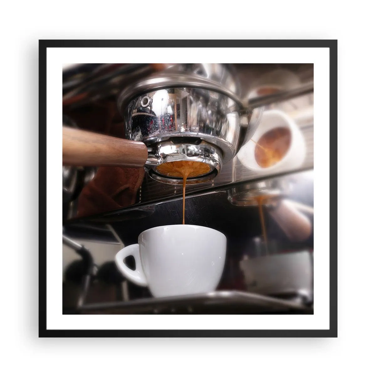 Pôster com moldura preta - Boa hora do dia - 60x60 cm