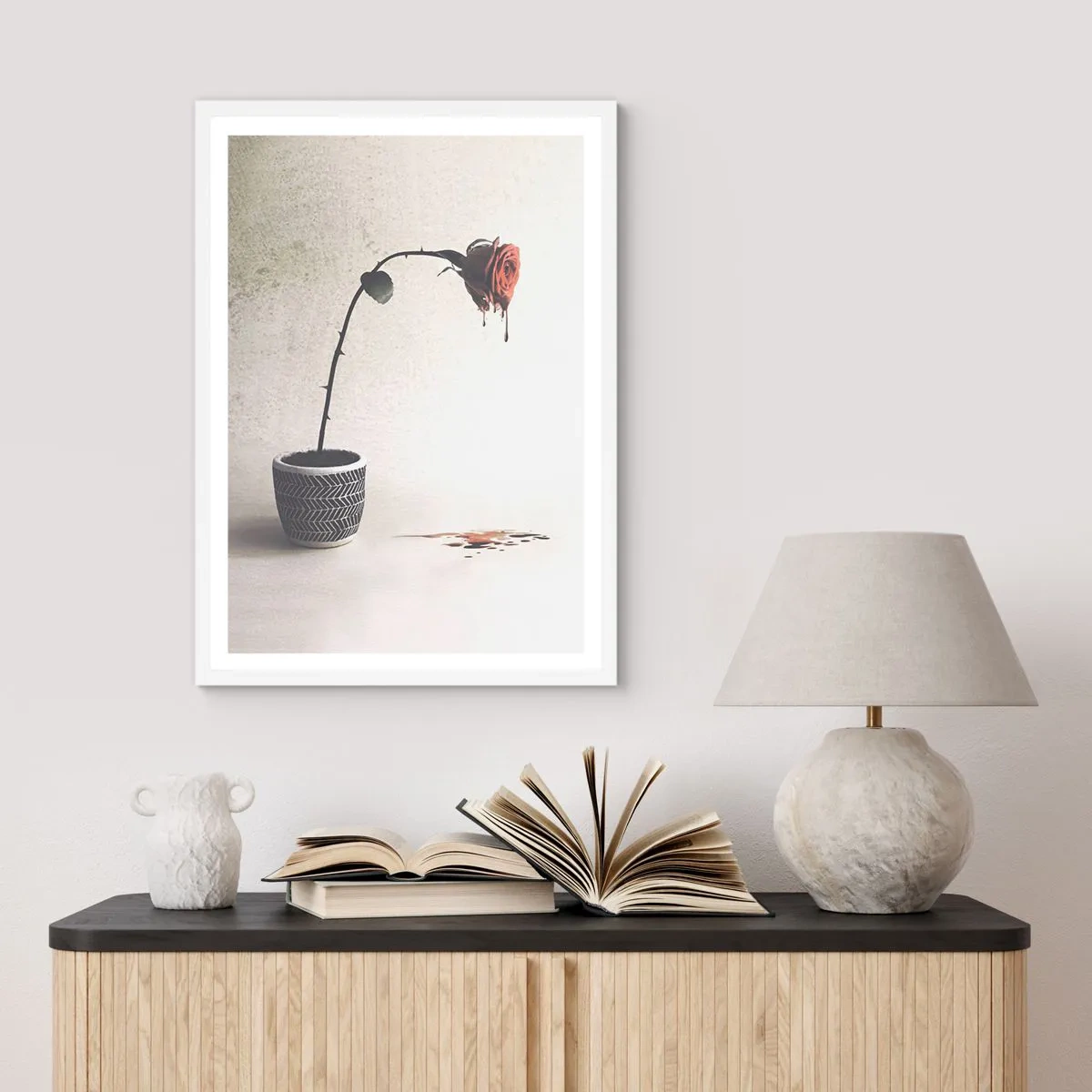 Pôster em moldura branca - Rosa dolorosa - 61x91 cm