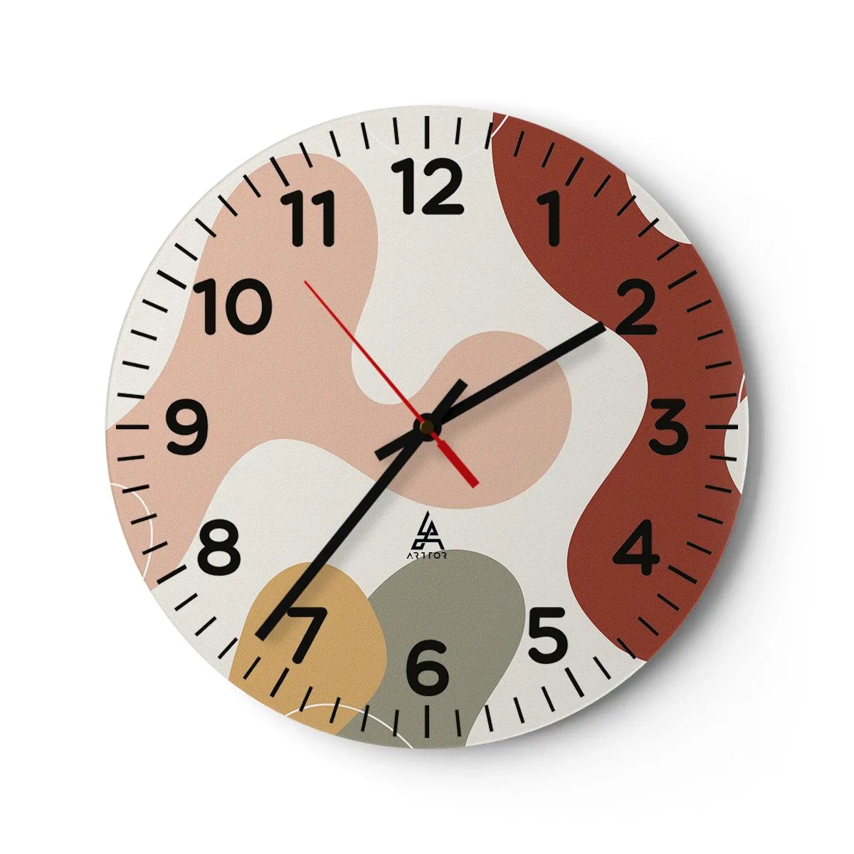 Relógio de parede - Relógio em vidro - Ziguezagues ornamentais - 40x40 cm