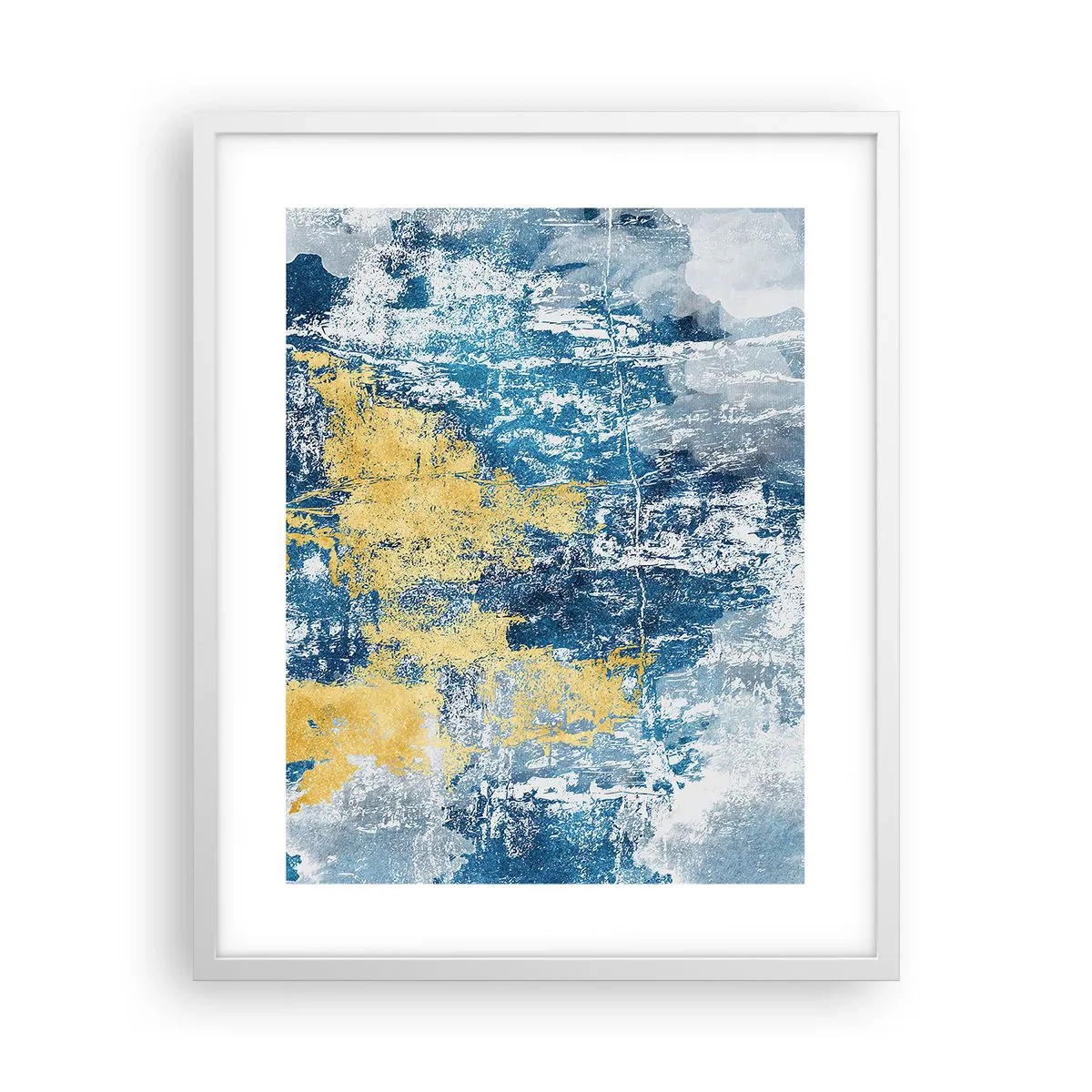 Pôster em moldura branca - Abstração cheia de clima - 40x50 cm