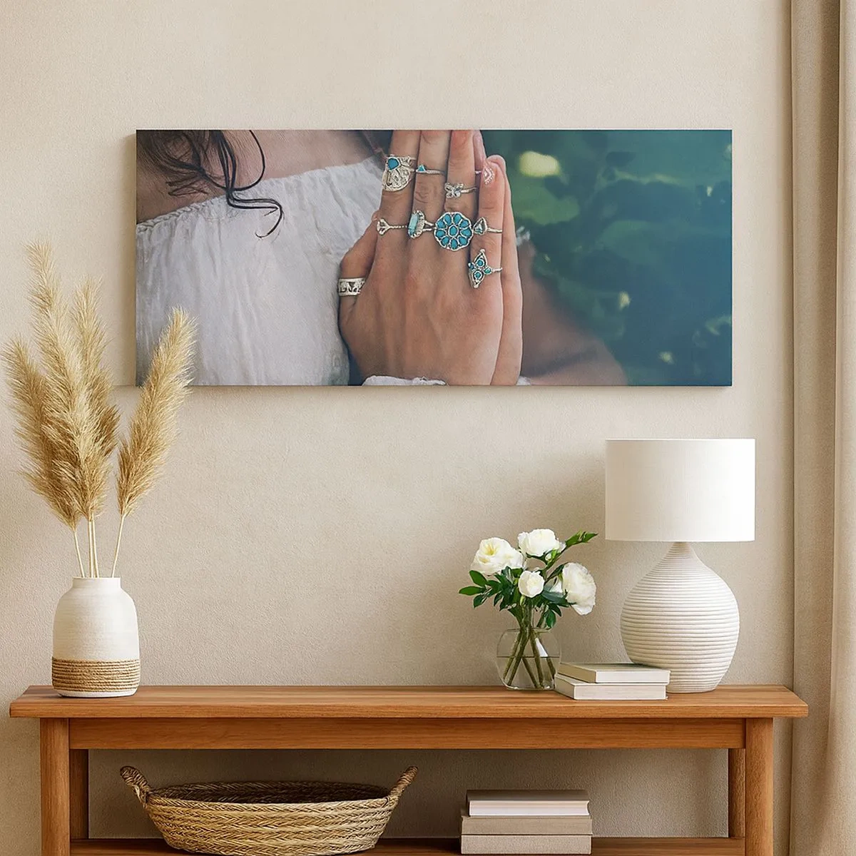 Quadro em tela - Bem-vindo ao centro do ser - 100x40 cm