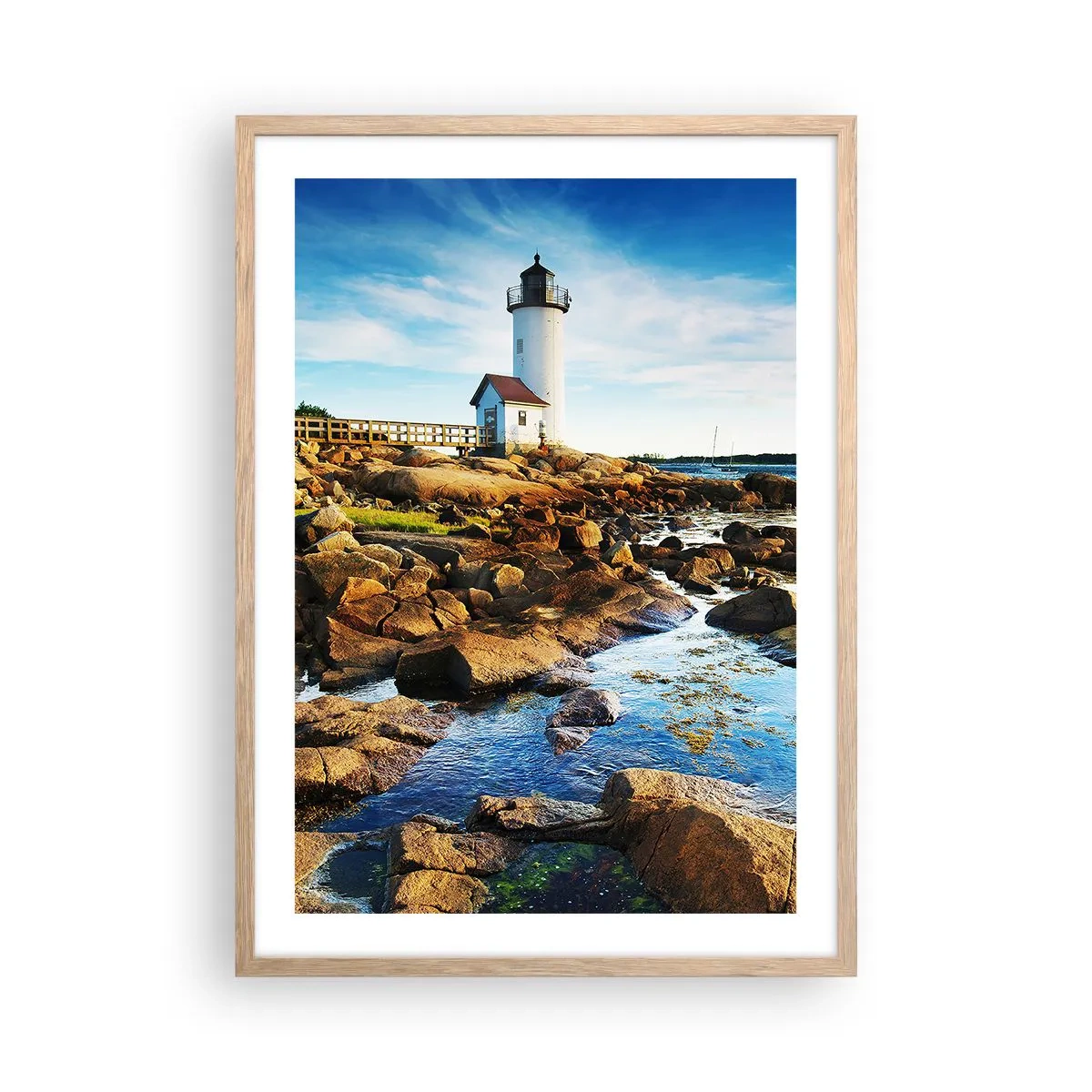 Pôster com moldura de carvalho claro - Voltem bem, estou à espera - 50x70 cm