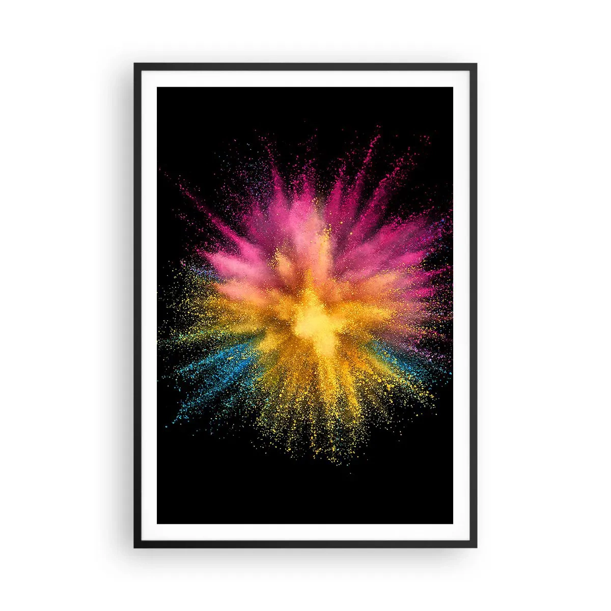 Pôster com moldura preta - O nascimento das cores  - 70x100 cm