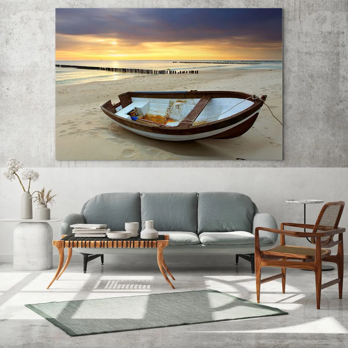 Quadro em vidro - Não há mais praias bonitas do que essa - 120x80 cm