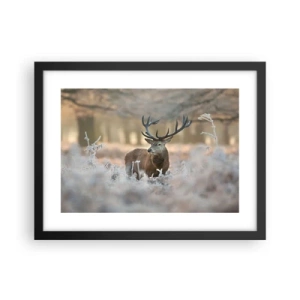 Pôster com moldura preta - Uma manhã fresca - 40x30 cm