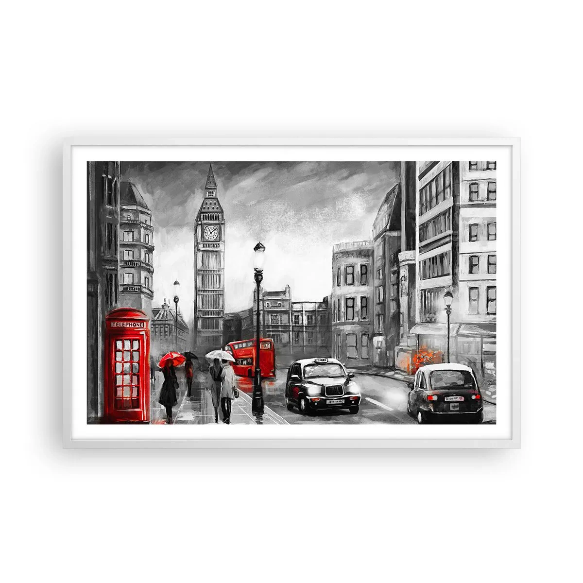 Pôster em moldura branca - Não é uma cidade cinzenta - 91x61 cm