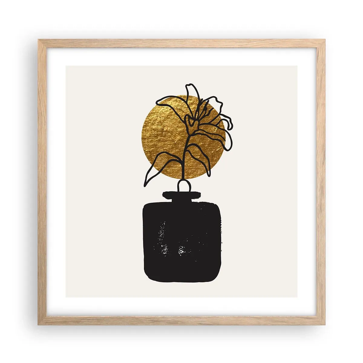 Pôster com moldura de carvalho claro - A beleza vale seu peso em ouro - 50x50 cm