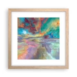 Pôster com moldura de carvalho claro - Dois Céus - 30x30 cm