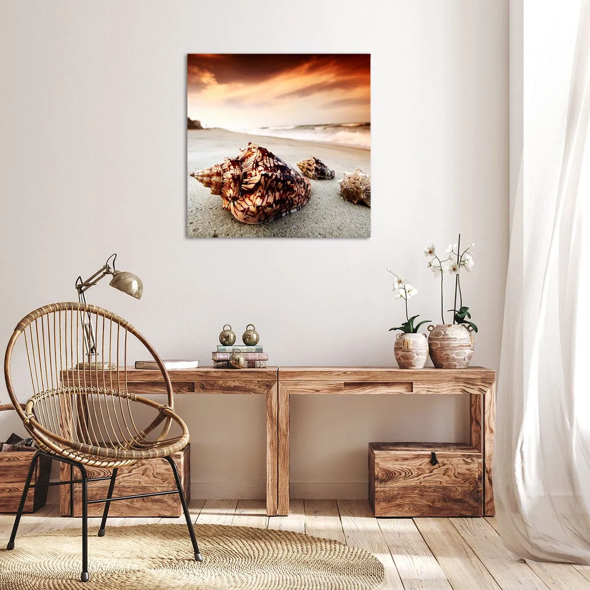 Quadro em tela - Expulso pelas ondas - 30x30 cm