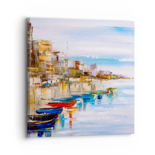 Quadro em tela - Um refúgio urbano multicolorido - 30x30 cm