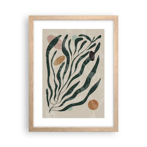 Pôster com moldura de carvalho claro - Entre a vegetação - 30x40 cm