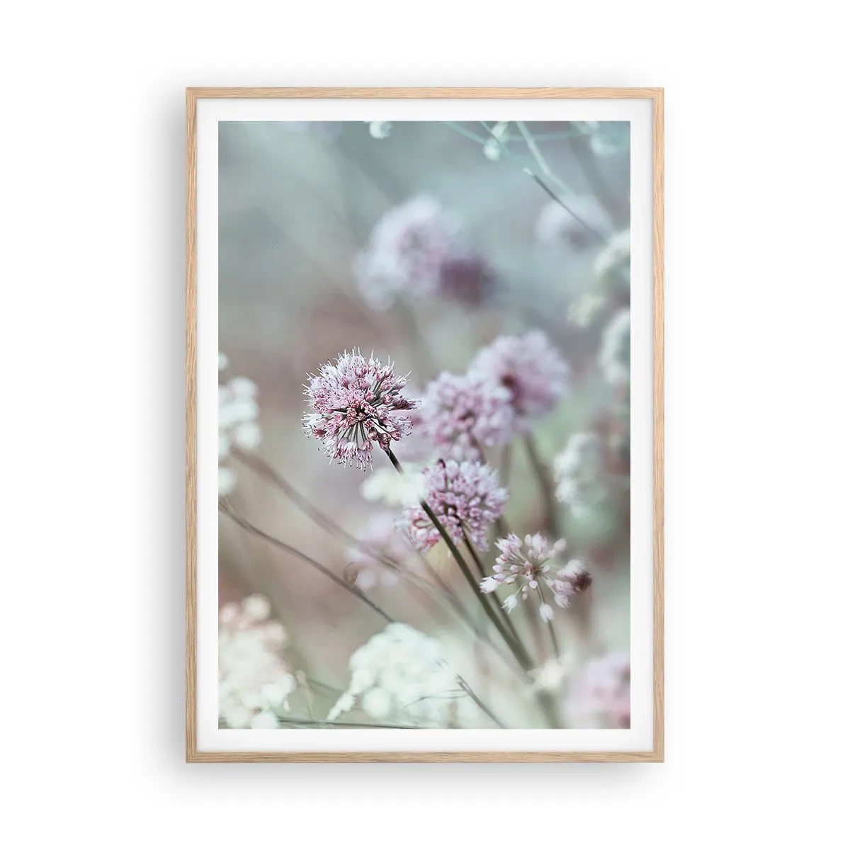 Pôster com moldura de carvalho claro - Doce delicadeza das ervas - 70x100 cm