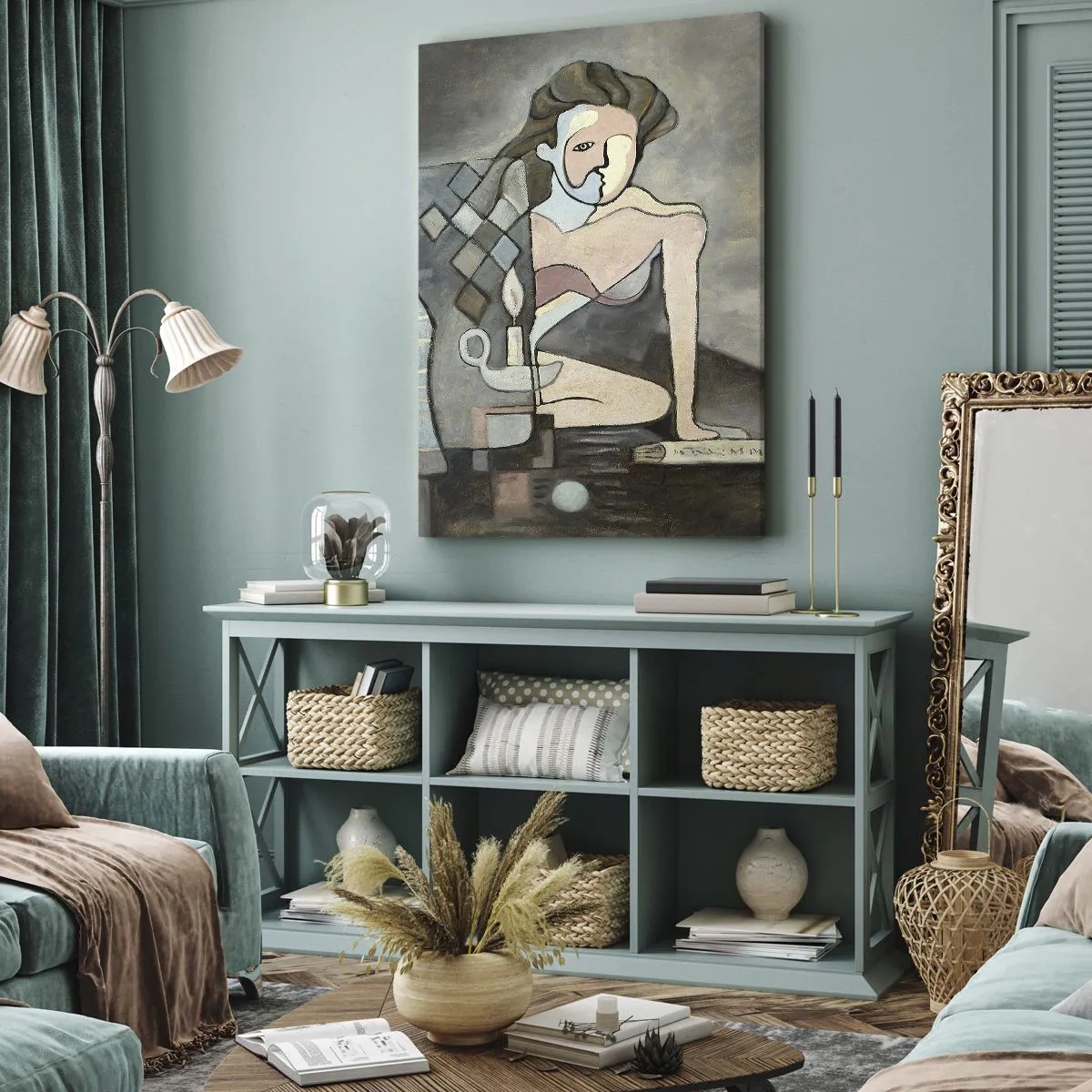 Quadro em tela - Mosaico de alma e matéria - 55x100 cm