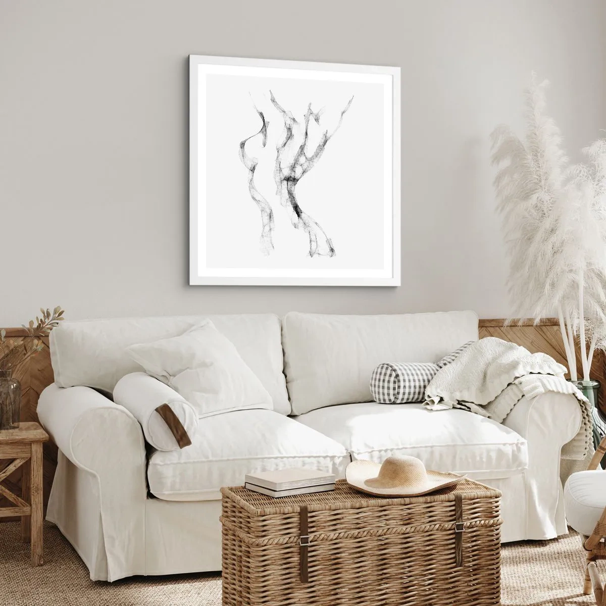 Pôster em moldura branca - Bonita e forte - 60x60 cm