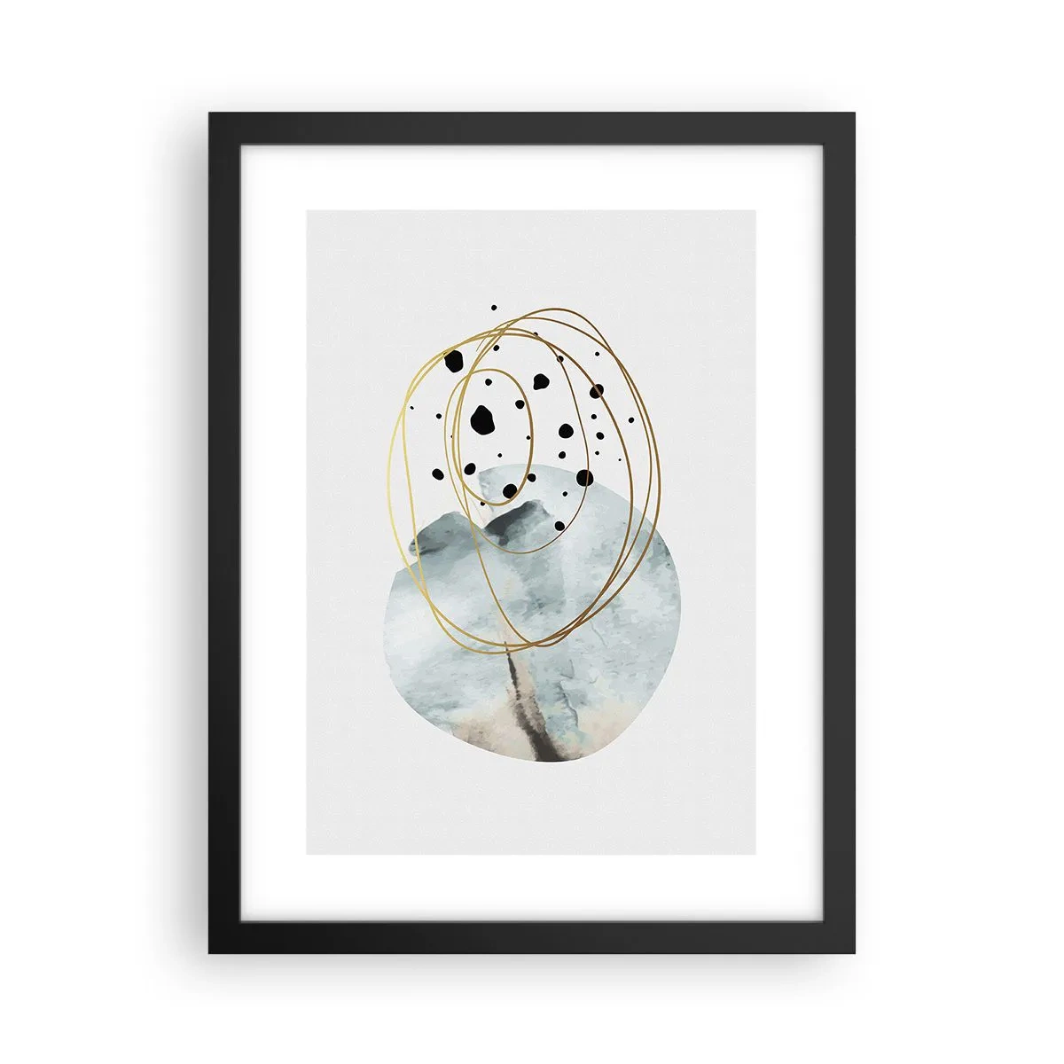 Pôster com moldura preta - No abraço ao espaço - 30x40 cm