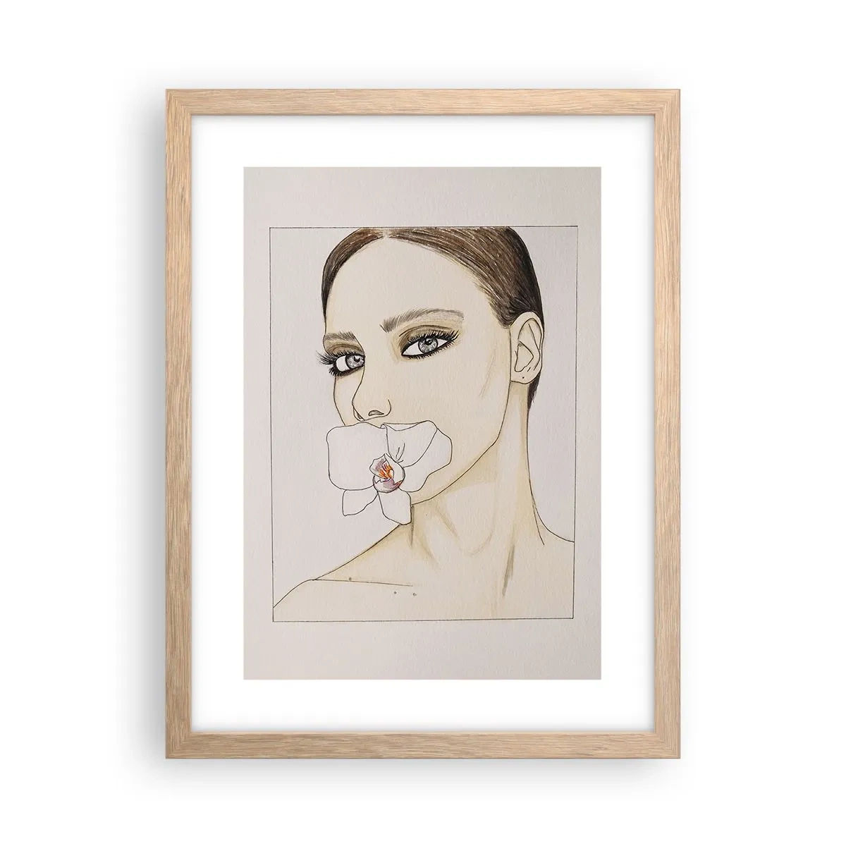 Pôster com moldura de carvalho claro - Símbolo de elegância e beleza - 30x40 cm