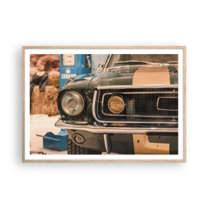 Pôster com moldura de carvalho claro - Encontro com uma lenda - 100x70 cm