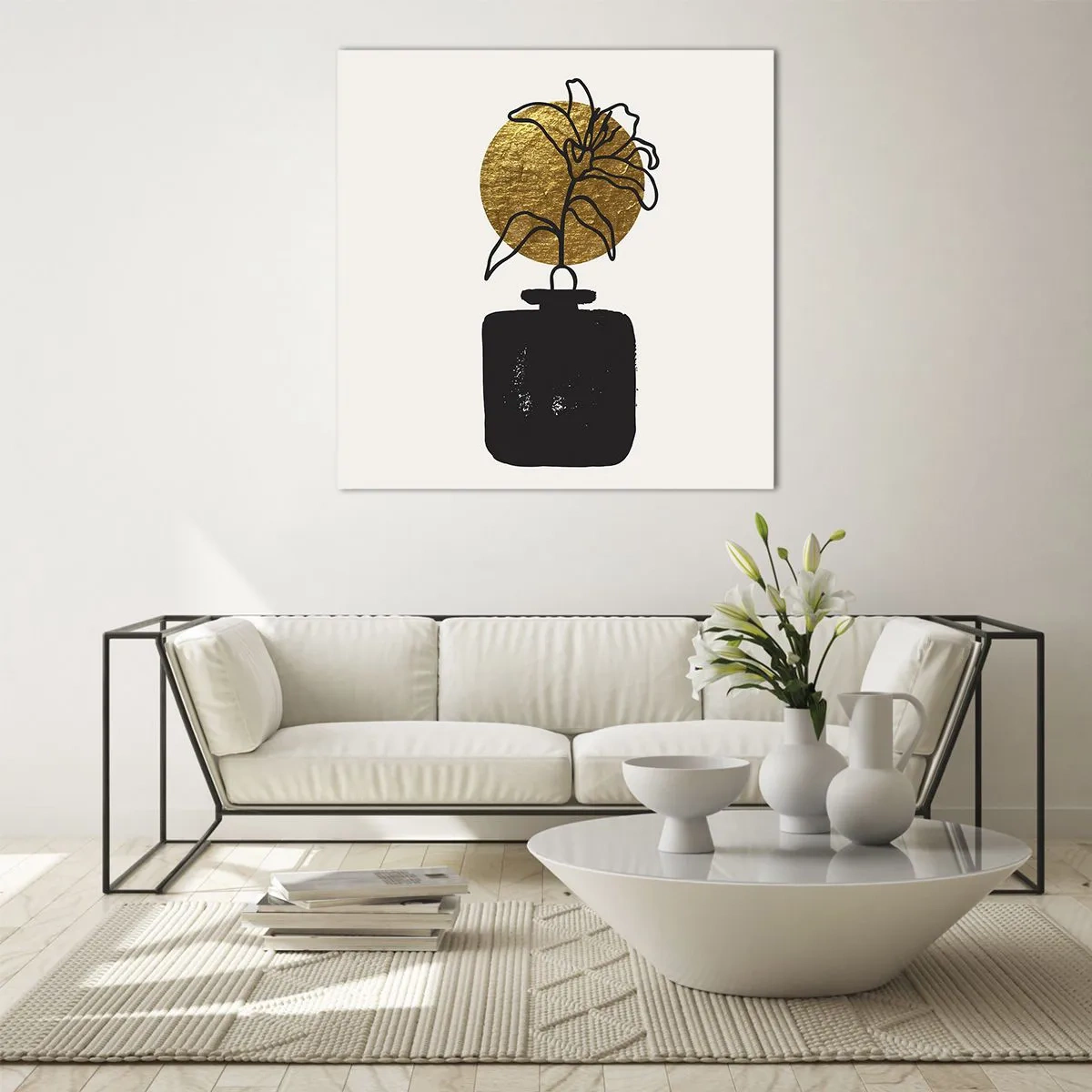 Quadro em vidro - A beleza vale seu peso em ouro - 40x40 cm