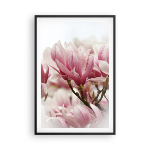 Pôster com moldura preta - Flores da primavera - 61x91 cm
