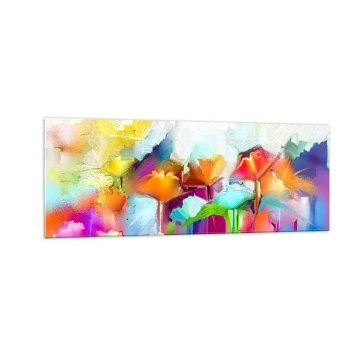 Quadro em vidro - O arco-íris floresceu - 140x50 cm