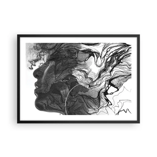 Pôster com moldura preta - Entrelaçados em sonhos - 70x50 cm