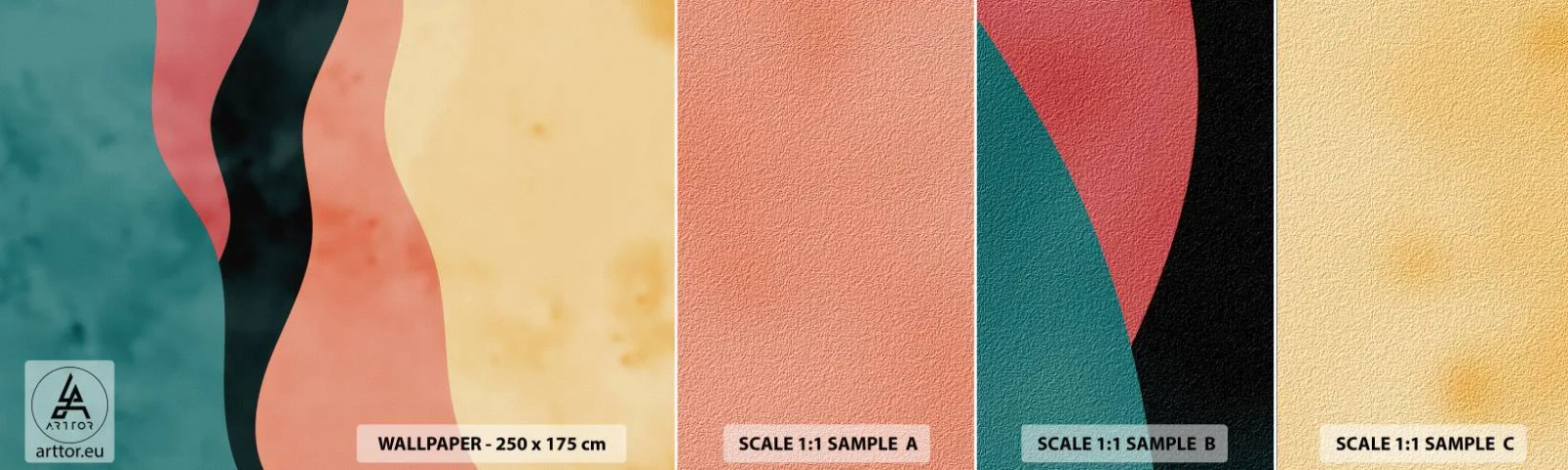 Amostra de Papel de Parede Standard Eco - Incompatibilidade compatível - Abstração, Pedaço, Arte Moderna. - 100x30 cm