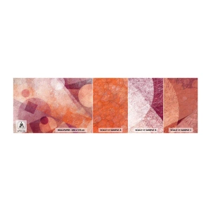 Amostra de papel de parede autocolante Deluxe Sticker - Transformações geométricas em rosa - Abstração, Pedaço, Padrão Moderno - 100x30 cm